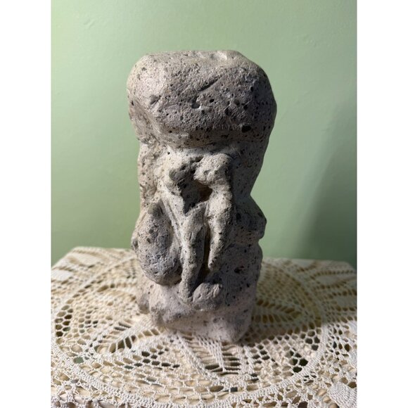 Vintage MCM Stone Abstract Tiki Head Decor 8x4" - Picture 10 of 13